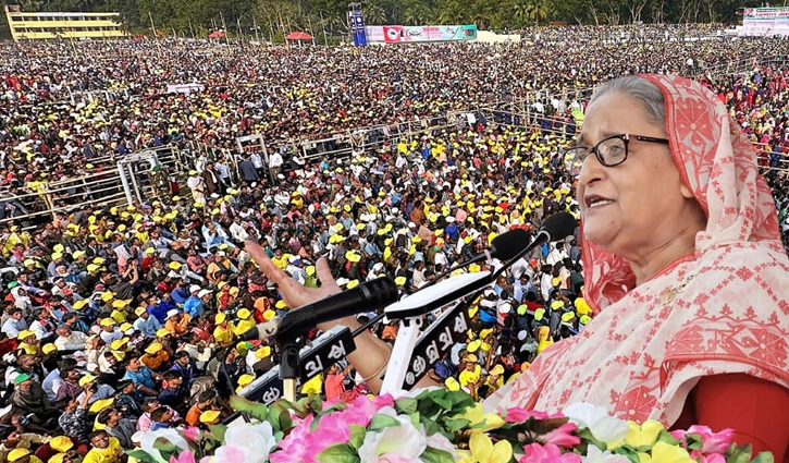 Read more about the article উন্নয়নের বিনিময়ে নৌকায় ভোট চাইলেন শেখ হাসিনা